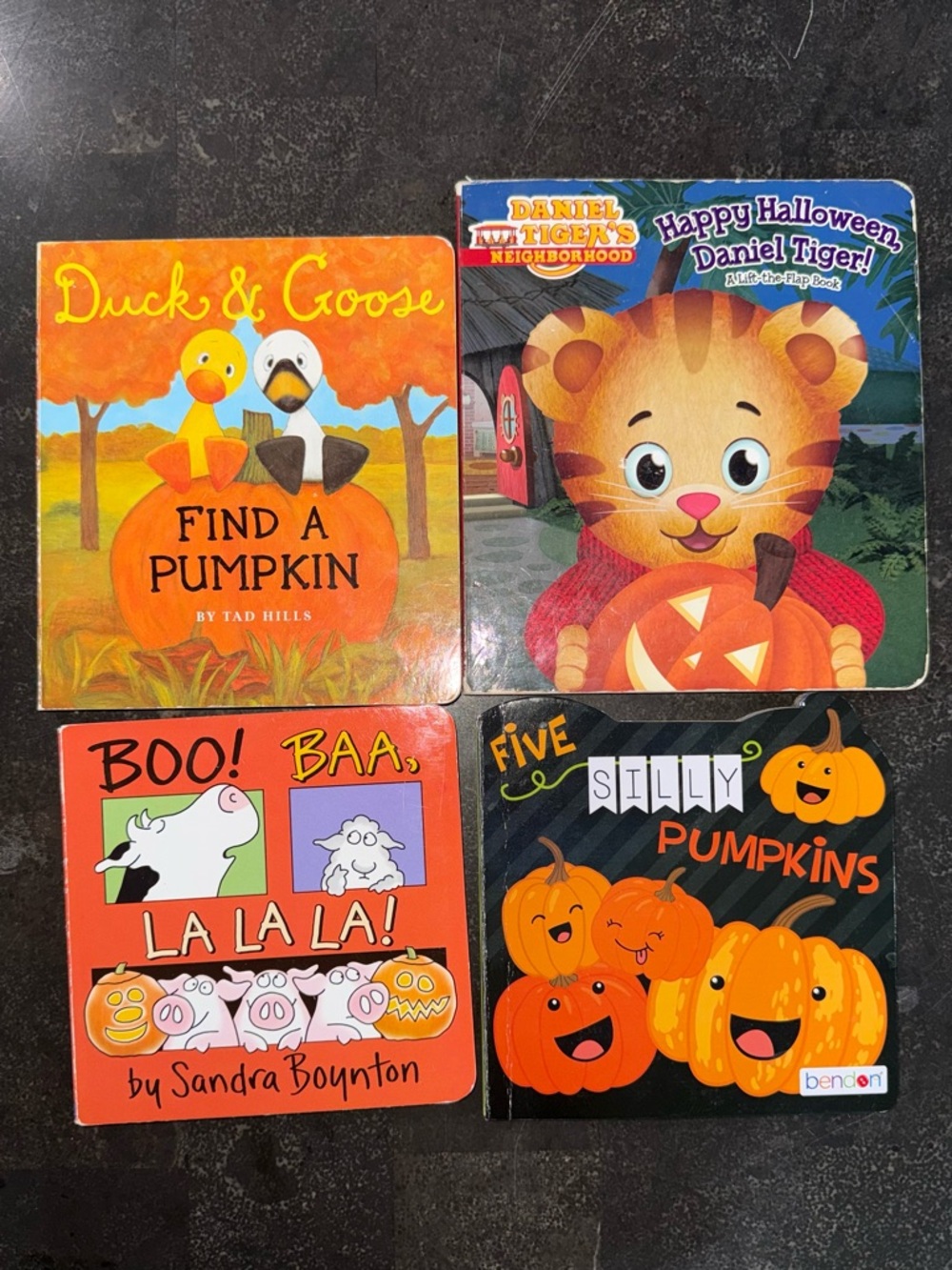 Children’s Halloween Board books - Daniel Tiger, Duck & Goose, Sandra Boynton